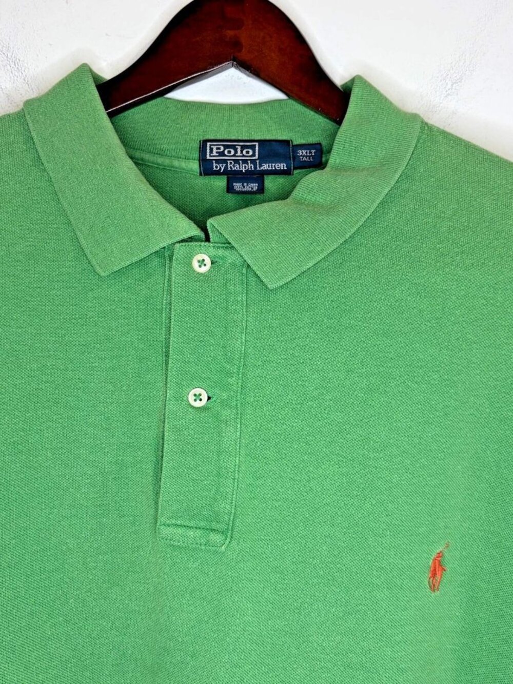Polo Ralph Lauren Mesh Polo Shirt 3XLT Short Sleeve Cotton Green Pony